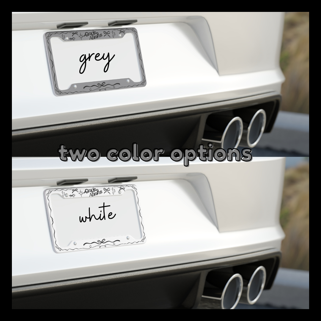 Gracie's Bows License Plate Frame