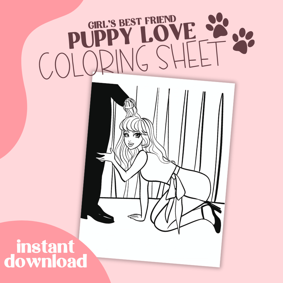 Girl's Best Friend FREE Coloring Page - Puppy Love