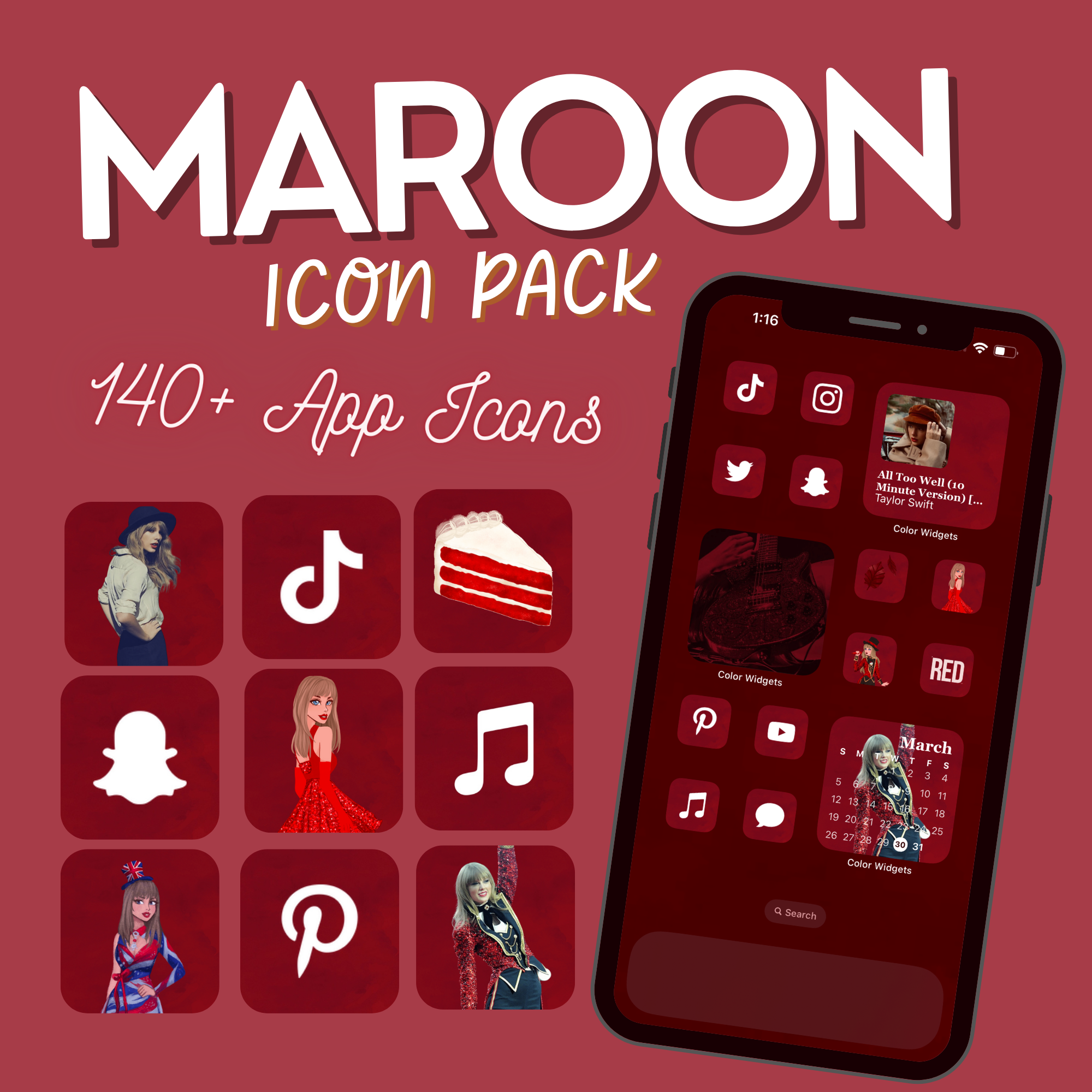 Maroon App Icons - Main Image