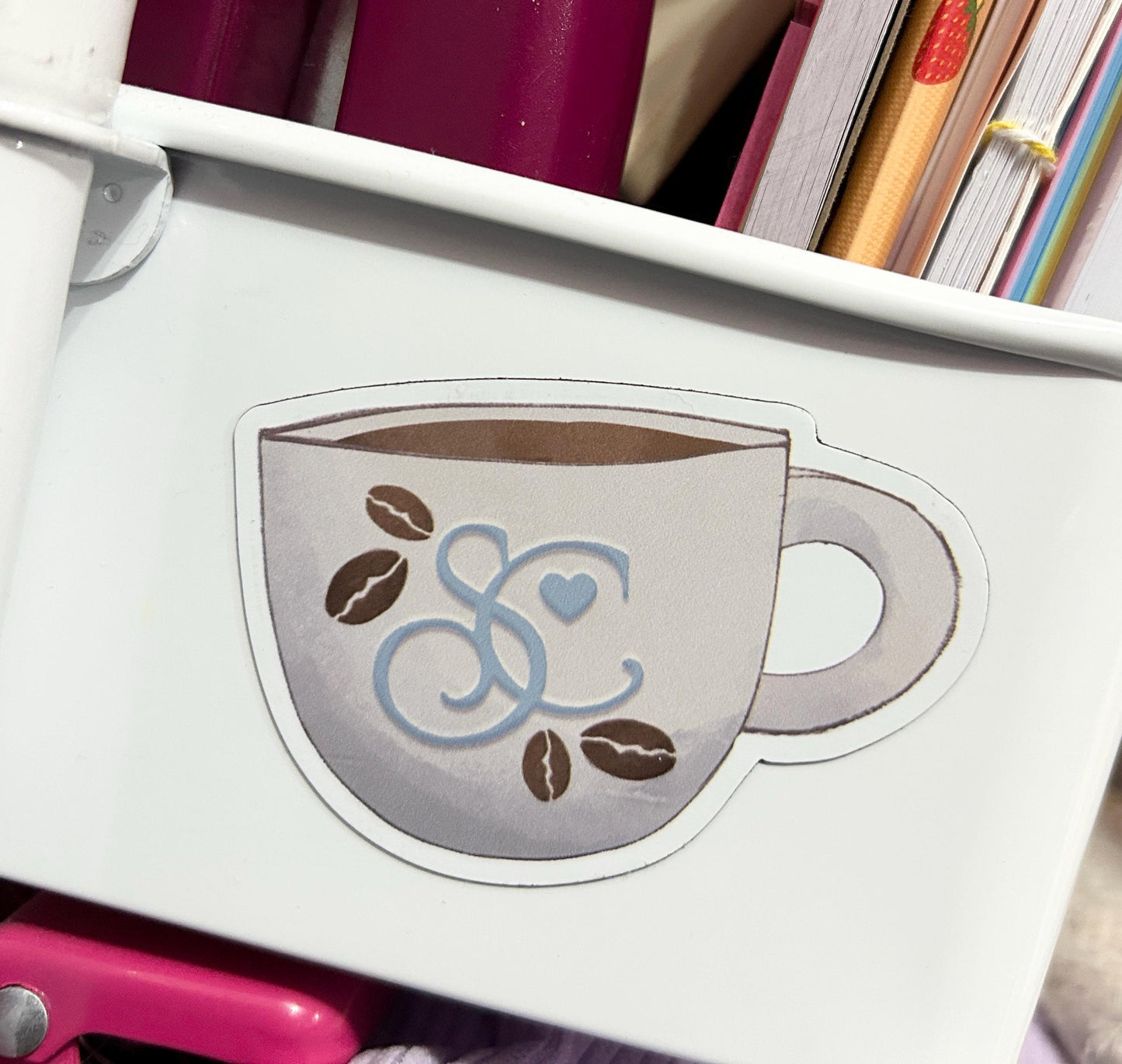 Espresso Cup Magnet for Fridge, Car, Truck, Organizing / Book / Craft Cart, Short n' Sweet