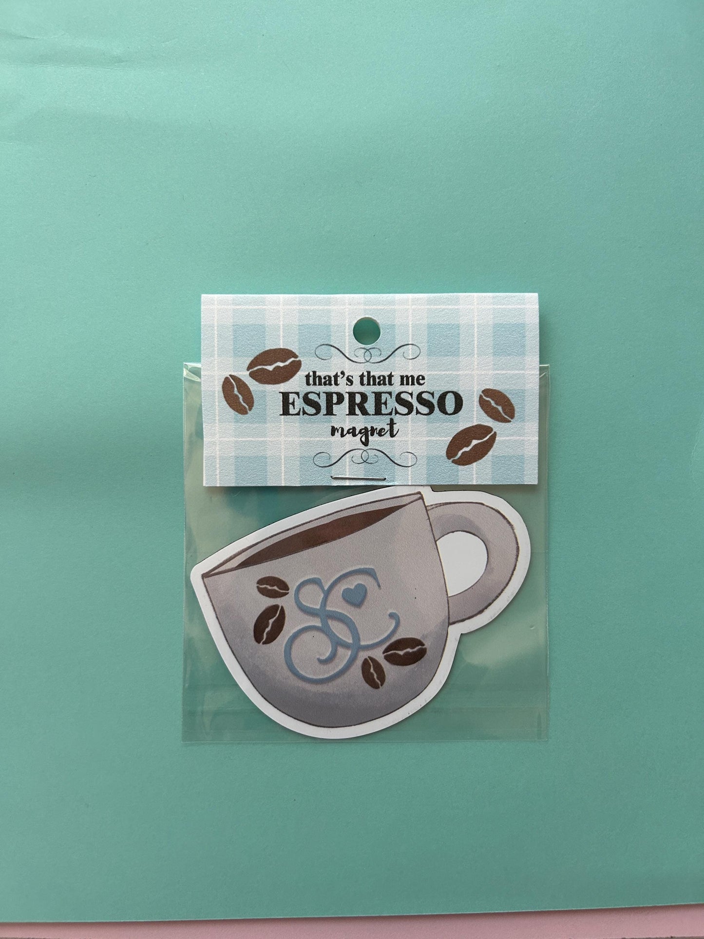 Espresso Cup Magnet for Fridge, Car, Truck, Organizing / Book / Craft Cart, Short n' Sweet