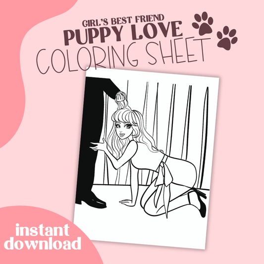 Girl's Best Friend FREE Coloring Page - Puppy Love