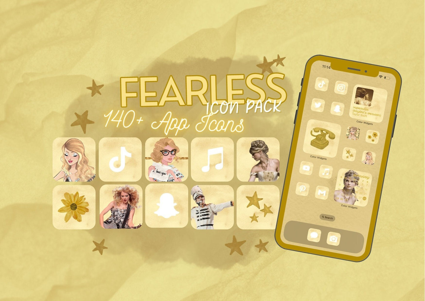 Fearless App Icons | For iPhone, iPad, Android, Custom Widgets, Phone Theme, Swiftie
