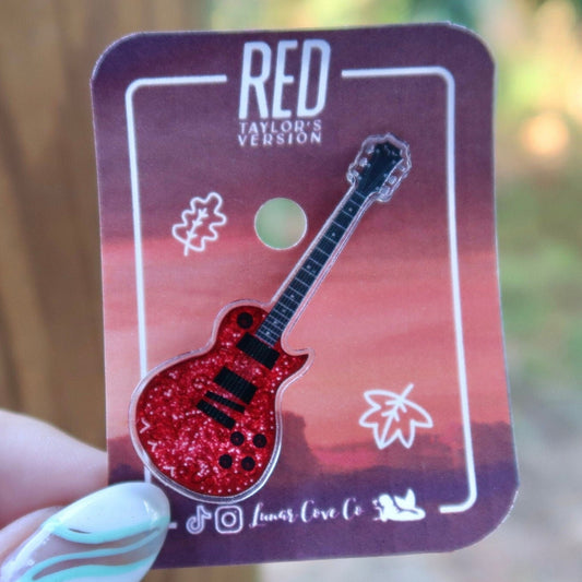 Maroon Guitar Pin
